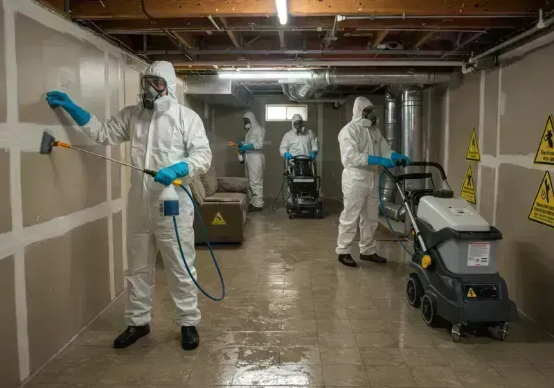 Basement Moisture Removal and Structural Drying process in Aurora, MO